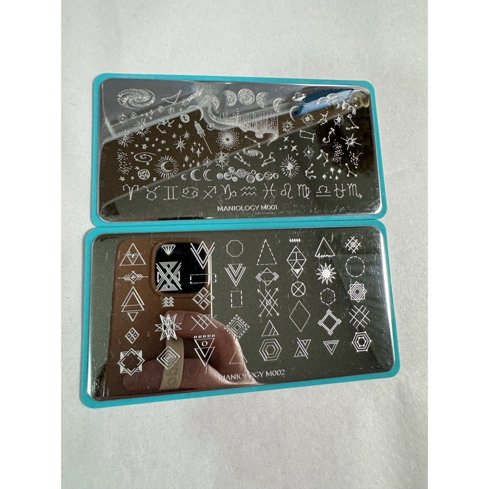 HTF Maniology ManiXMe M001 & M002 January 2019 Moon Galaxy Nail Stamping Plates